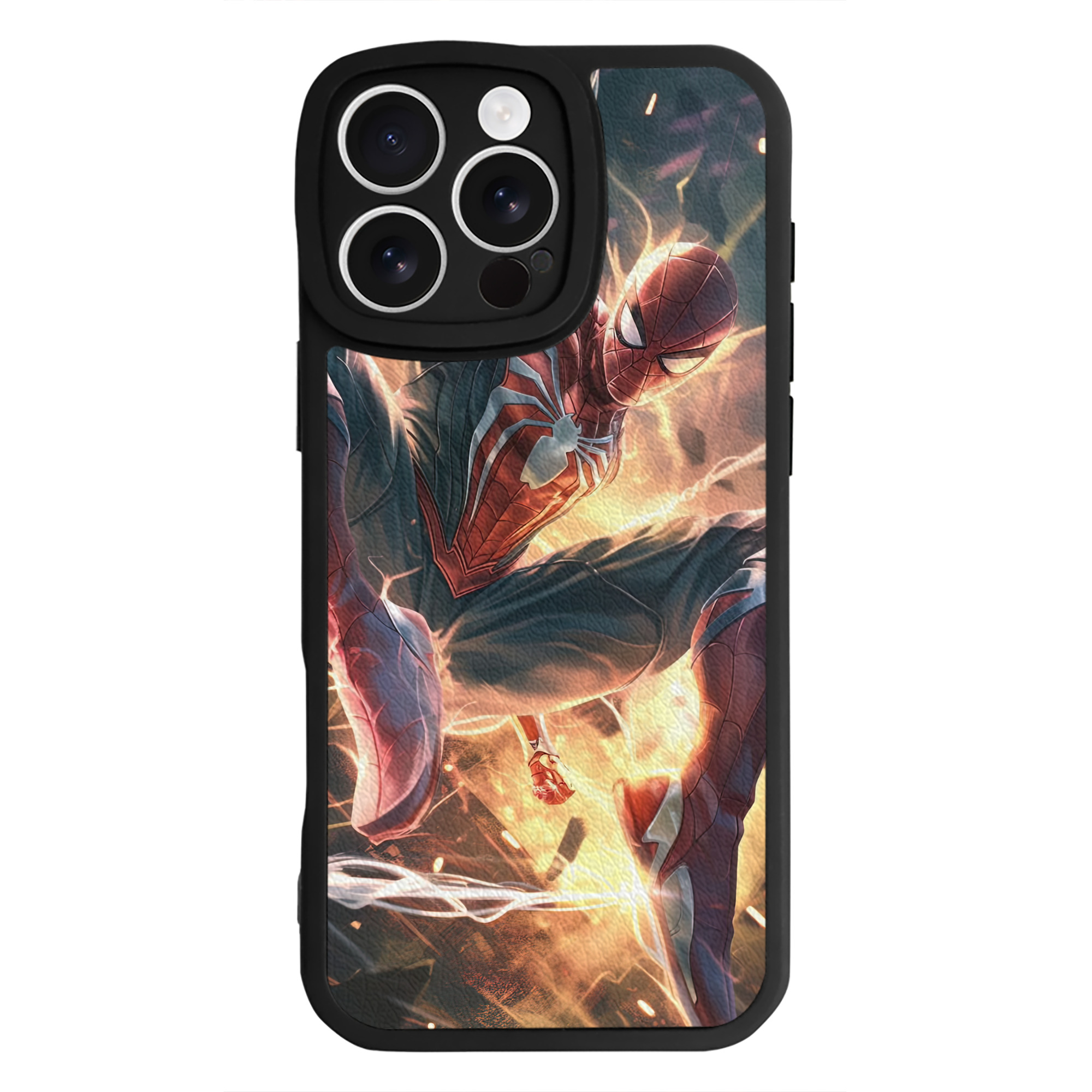 Spider Man スパイダーマン 【iPhone 16シリーズ対応】シリコンスマホケース（レザー調） 材質：シリコン